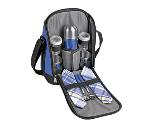 Набор для пикника: термос на 500 мл, 2 кружки, 2 ложки, салфетки, емкости для сахара и специй в удивительно удобной сумке с ремнем на плечо, синий