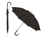 Зонт-трость с пластиковой ручкой, механический, черный, нейлон, D=105 см