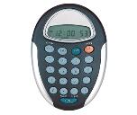 Калькулятор на клипе и магните (часы,будильник,таймер), черный, 10,4х7,4х2,8см; пластик /тампопечать