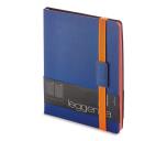 Ежедневник недатированный Leggenda, B5, темно-синий, бежевый блок, оранжевый обрез, ляссе