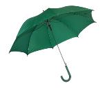 Зонт-трость с пластиковой ручкой, полуавтомат; зеленый; D=103 см; нейлон; шелкография